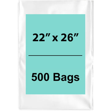 Clear Flat Poly Bags 22" X 26" 500 Bags